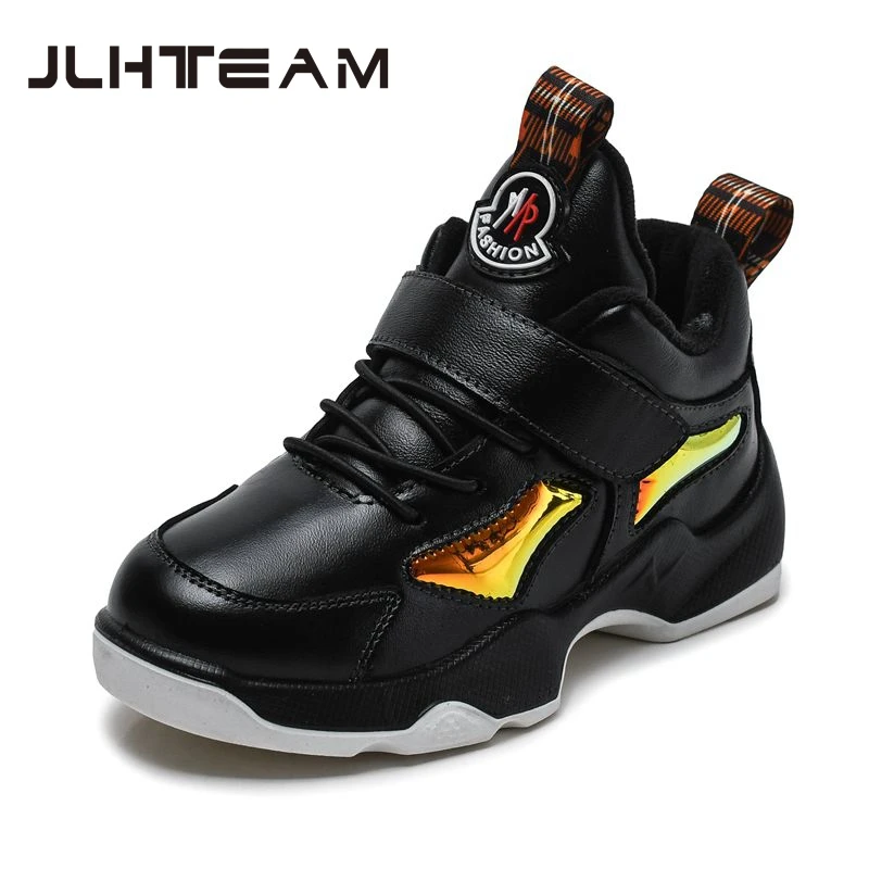

New Boys Boots Children Shoes Kids Genuine Leather Boots Fashion Outdoor Boots Plush Warm Ankle Casual Girls Sneakers Running