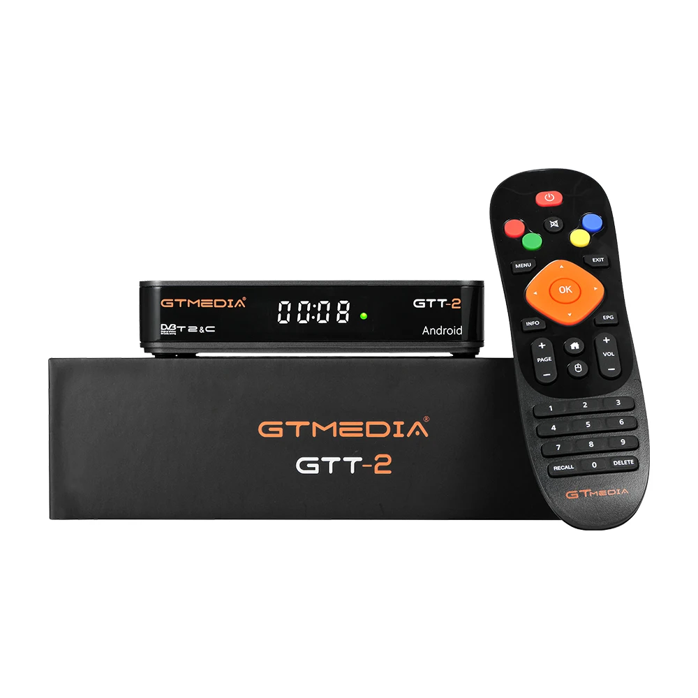 CCcam IP ТВ оригинальная коробка GTMEDIA GTT2 ТВ коробка DVB-t/T2/кабель H.265 2G 8G Android 6,0 и встроенным модулем Wi-Fi Google Cast Media Player