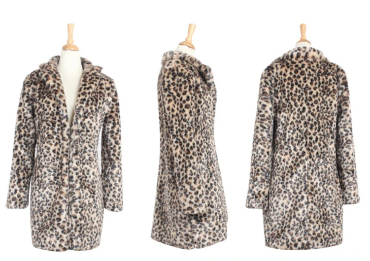 Léopard Chaud Faux Taille Mode Poilu Slim Fourrure Plus D'hiver La De Manteaux Épaississent Veste Longue 2018 Femmes Manteau Artificielle Leopard 7qw6RR