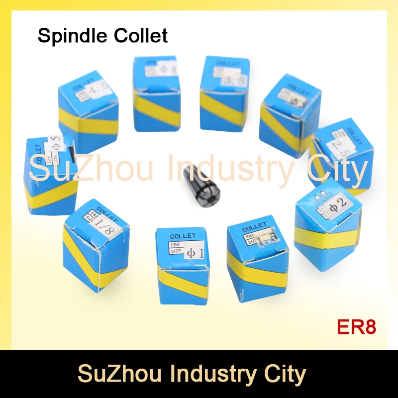 Spindle motor collet chuck ER8 full set 10 pcs collets size from 1 mm to 5 mm for CNC clamping tool spindle motor collet Spindle motor collet chuck ER8 full set 10 pcs collets size from 1 mm to 5 mm for CNC clamping tool spindle motor collet