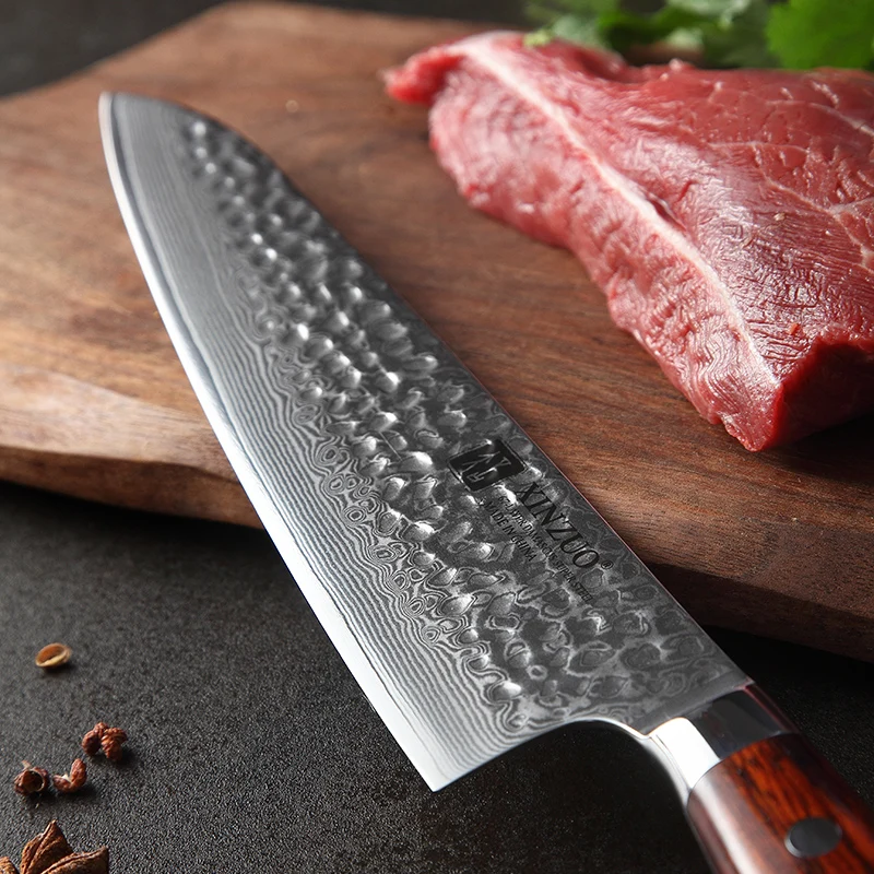 XINZUO 2 шт. набор кухонных ножей японский 67 дамасский кухонный нож из нержавеющей стали шеф-повара и универсальный нож ручка из розового дерева