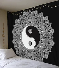 Yinyang Wall Hanging Tapestry Mandala Tapestries Indian Traditional Cotton Printed Bohemian Hippie Large Wall Art