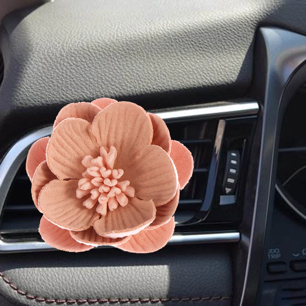 

2Pcs Car Perfume Clip Flower Decor Air Freshener Automobile Air Conditioner Vent Solid Fragrance Smell Diffuser Accessories