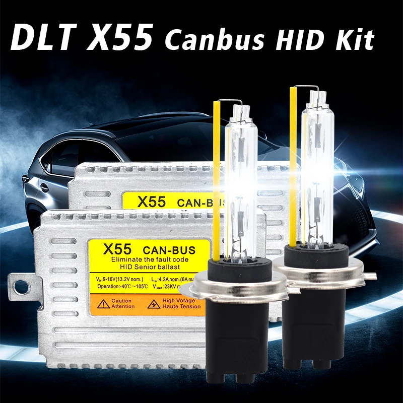 SKYJOYCE 12V 55W HID Canbus Kit DLT X55 HID Canbus Ballast 5500K Fast Bright H1 H3 H7 H11 9005 9006 D2H 9012 HID Headlight Bulb