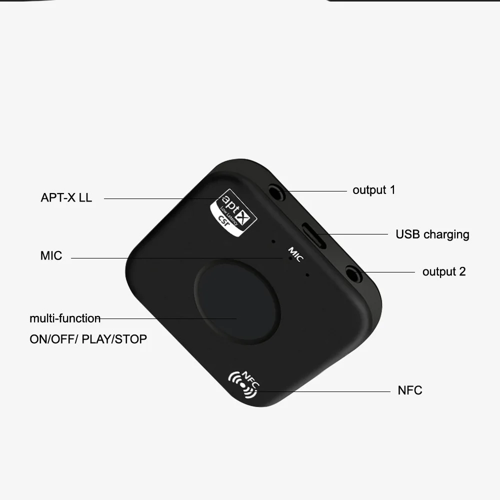 NFC APT-X Bluetooth 4,2 аудио приемник для звуковой системы bluetooth-ресивер приемник bluetooth динамик для Автомобильный кабель для входа внешнего сигнала SPB7