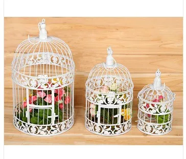 19 35c Vintage Birdcage Toy Decoration White Metal House Iron 19 35c Vintage Birdcage Toy Decoration White Metal House Iron Decorative Bird Cages
