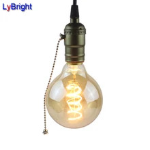 Уникальный ретро Спираль накаливания G95 Обёрточная бумага Провода 4 Вт затемнения светодиодные лампы AC 220 В edison Глобусы лампы для домашний бар магазин E27 свет