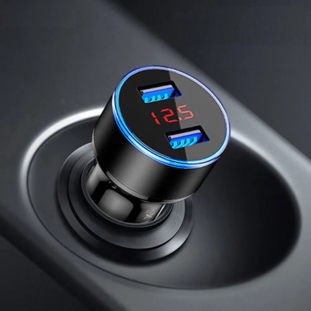 Светодиодный дисплей Dual USB Автомобильное зарядное устройство для Mercedes W203 BMW E39 E36 E90 F30 F10 Volvo XC60 S40 Audi A4 A6 аксессуары