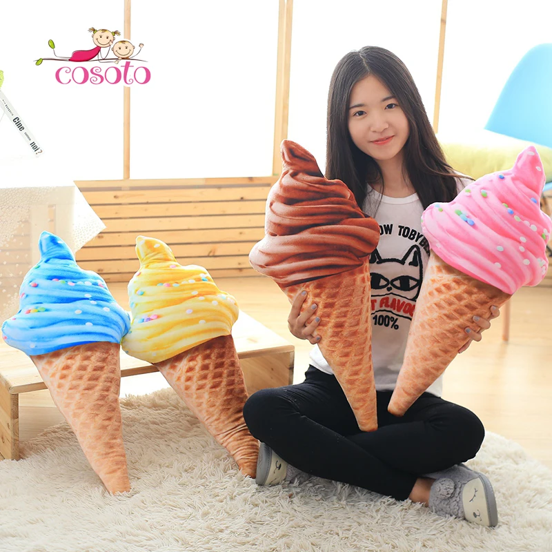 

30CM New design 3D sweet ice cream pillow cushion car waist support cushion Soft Plush Stuffed Doll Toys Creative Pillow