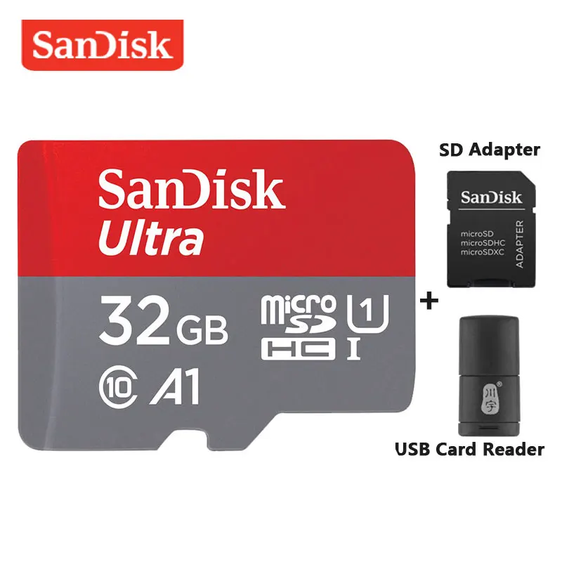 Двойной флеш-накопитель SanDisk Ultra картой Micro SD объемом 16 Гб оперативной памяти, 32 Гб встроенной памяти, microSDHC 64 Гб 128 ГБ microSDXC UHS-I слот для карт памяти 98 МБ/с. TF карта для смартфона