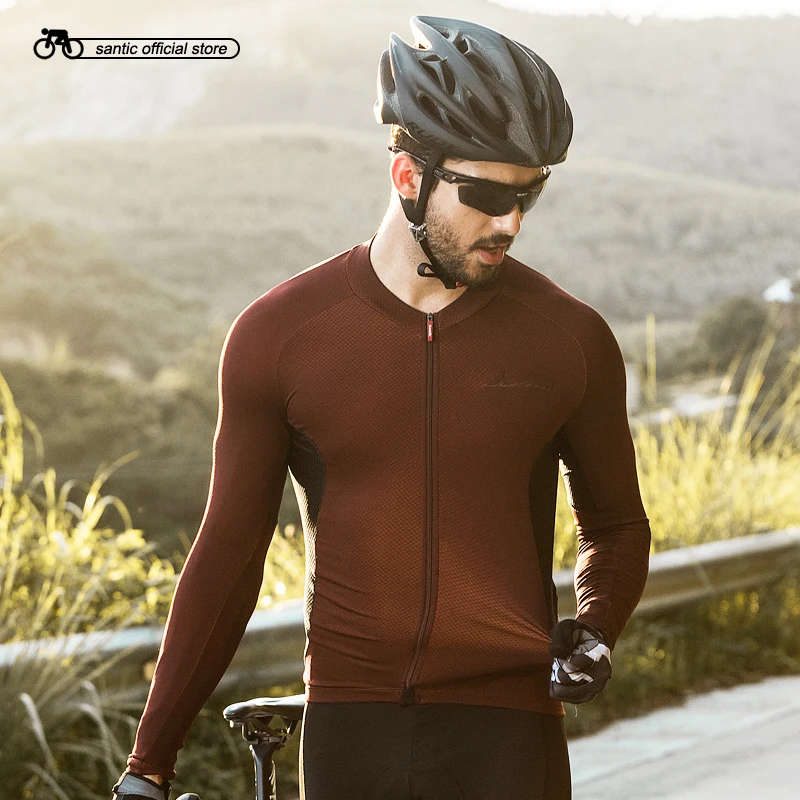 

Santic Men Long Sleeve Cycling Jerseys Pro Fit Comfortable Sun-protective Bike MTB Top Jersey Spring Autumn Jerseys M8C01099