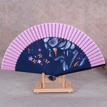 Ручной работы струйный Шелковый ручной вентилятор для женщин Свадебный вентилятор бамбук японские складывающиеся ручные вентиляторы цветы ремесла подарок