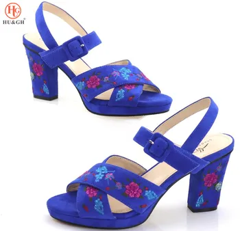 

2018 Ankle Strap Heels Women Sandals Summer Shoes African Open Toe Chunky High Heels Party Wedding Dress Sandals Big Size 37-43