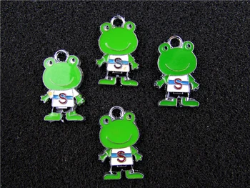 

AE703 Mix Color 20Pcs Alloy Metal Enamel Frog Charms Pendant 24x15mm
