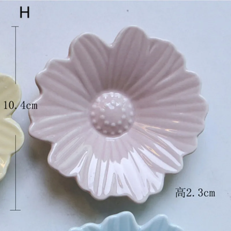 Керамические цветы и украшения в виде ананаса блюдо мороженое тарелки для закусок конфеты кактус Органайзер лоток для хранения блюдо украшения дома ремесла - Цвет: H