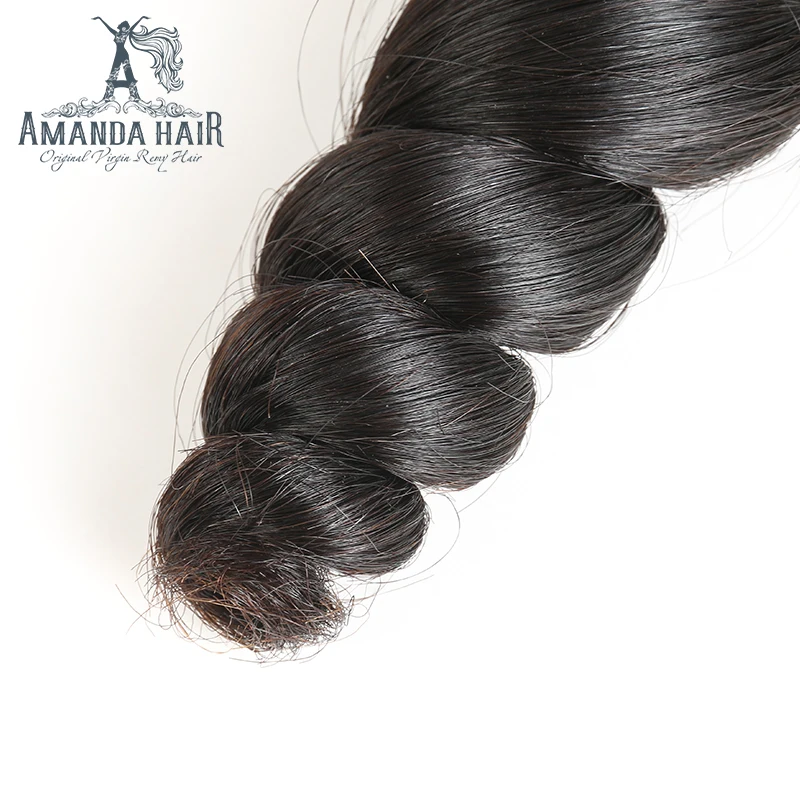 Amanda Hair Products перуанское неплотное переплетение пучков человеческих волос 3 пучка