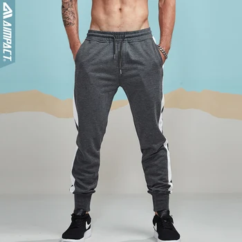 

Aimpact 2018 New Jogger Pants Men Cotton Striped Patchwork Sweatpants Man Fitted Track Pants Men Active Casual Trousers AM5007
