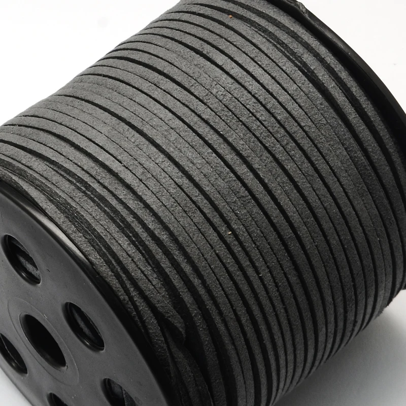 

Pandahall DarkSlateGray 1 Roll (100 Yards,300 Feet) Micro-Fiber Faux Leather Suede Cord String with Roll Spool,2.7x1.4mm