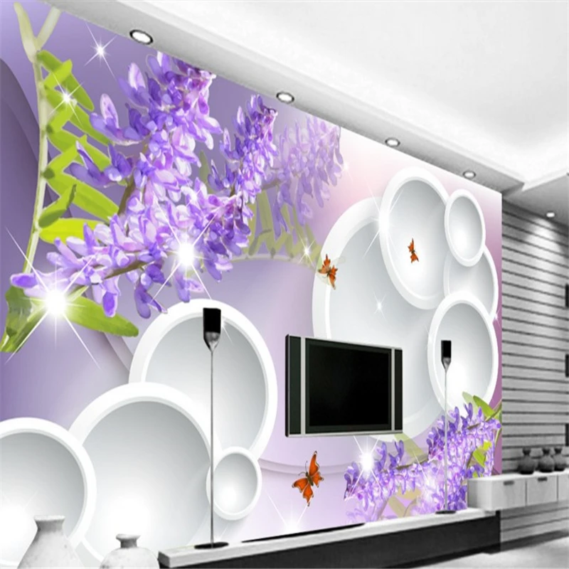beibehang Large - scale custom wallpaper lavender flower sea porch backdrop papel de parede para sala estar 3d | Обустройство дома