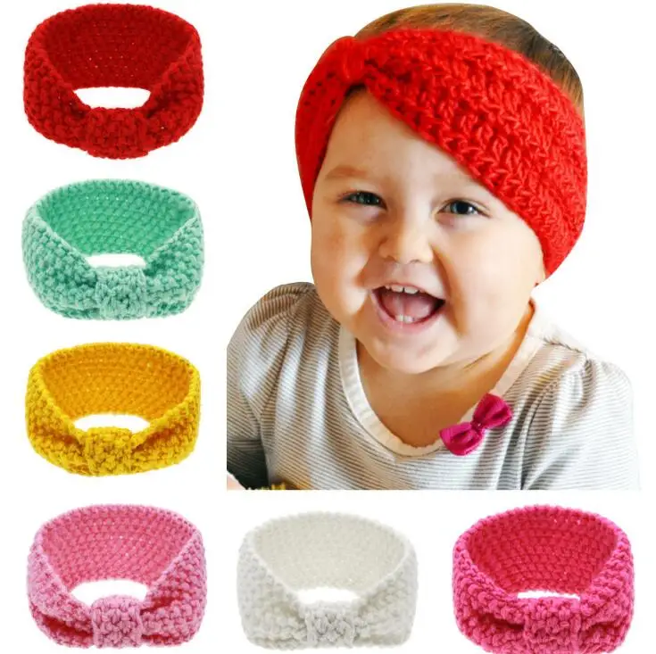 

Wholesale Baby Girl Knit Crochet Turban Headband Warm Headbands Hair Accessories For Newborn Head bands Hairband Kids Ornaments