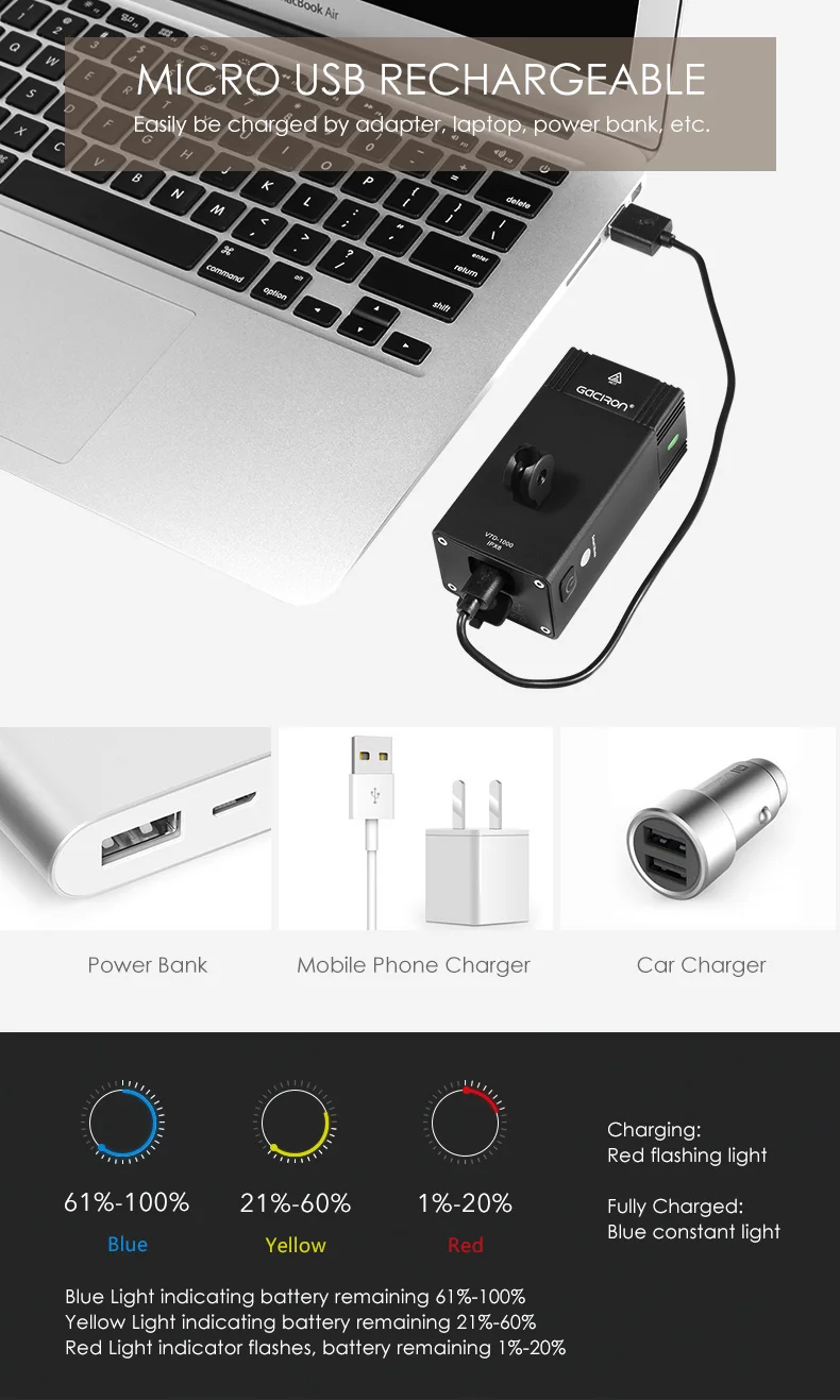 Top Gaciron Intelligent V7D-1000/1600Lumen Mountain Bicycle Light Front USB Rechargeable IPX6 Waterproof Bicycle Light For Race 10