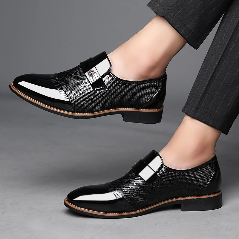 Zapatos de vestir de cuero para hombre, calzado clásico cordones, Oxfords, talla 38 48, 2019|Zapatos - AliExpress