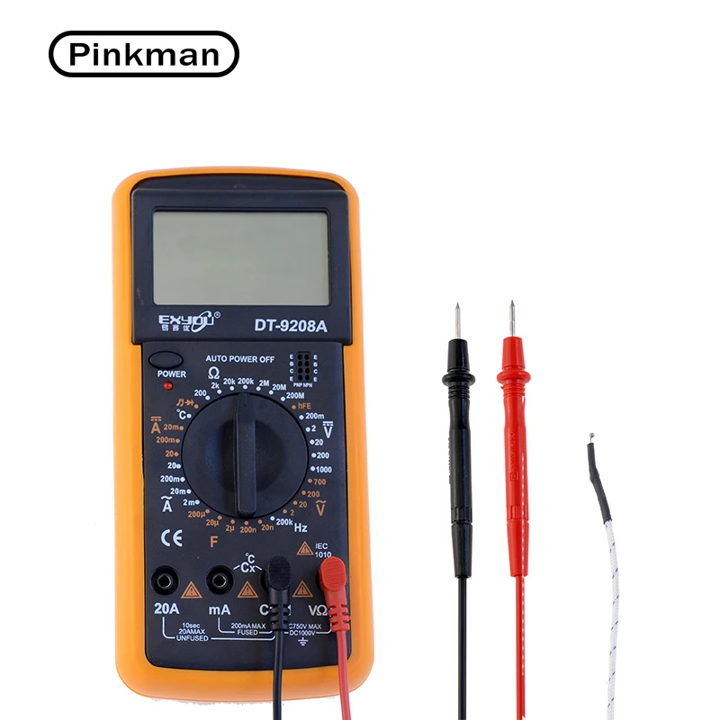 

DT9208A AC DC LCD Display Electric Handheld Voltmeter Ammeter Ohm Capacitance Tester Meter Digital Multimeter Multimetro
