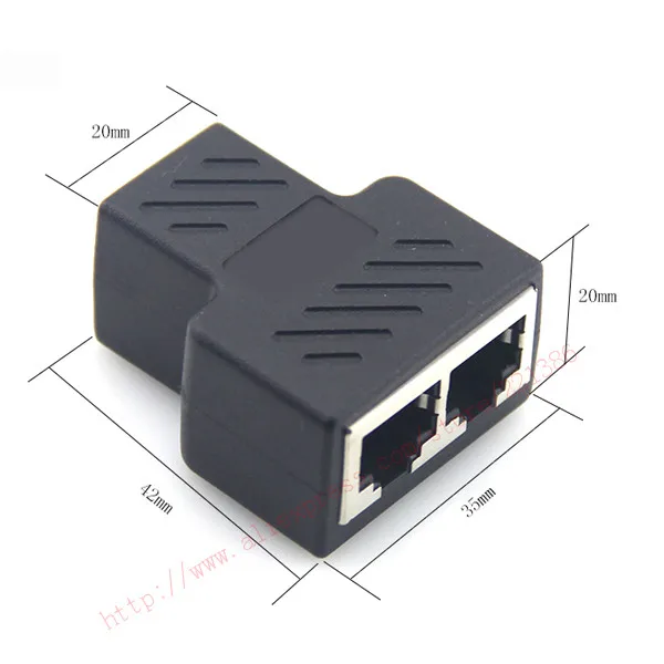 

5Pcs/lot Female to two Female 8P Network Rj45 Adapter 8Pin Ethernet Extension Connector Network RJ45 Female one split two