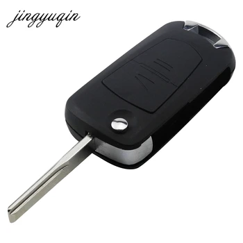 

jingyuqin 10pcs Modified Flip Folding Key Shell for Opel Agile Vectra Novo Montana Corsa HU43 Remote uncut 2 Button FOB Case
