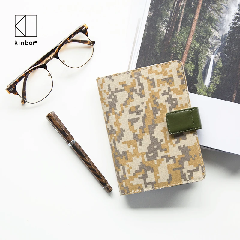 kinbor 2017 Planner Canvas A6 Boyfriend CAMOUFLAGE Notebook Agendas Diary with Calender Daily Plan Book Travel's Notebook Gift kinbor 4 colors cute planner notebook 365 days personal daily plan book project agendas 2017 kawaii gift korean stationery
