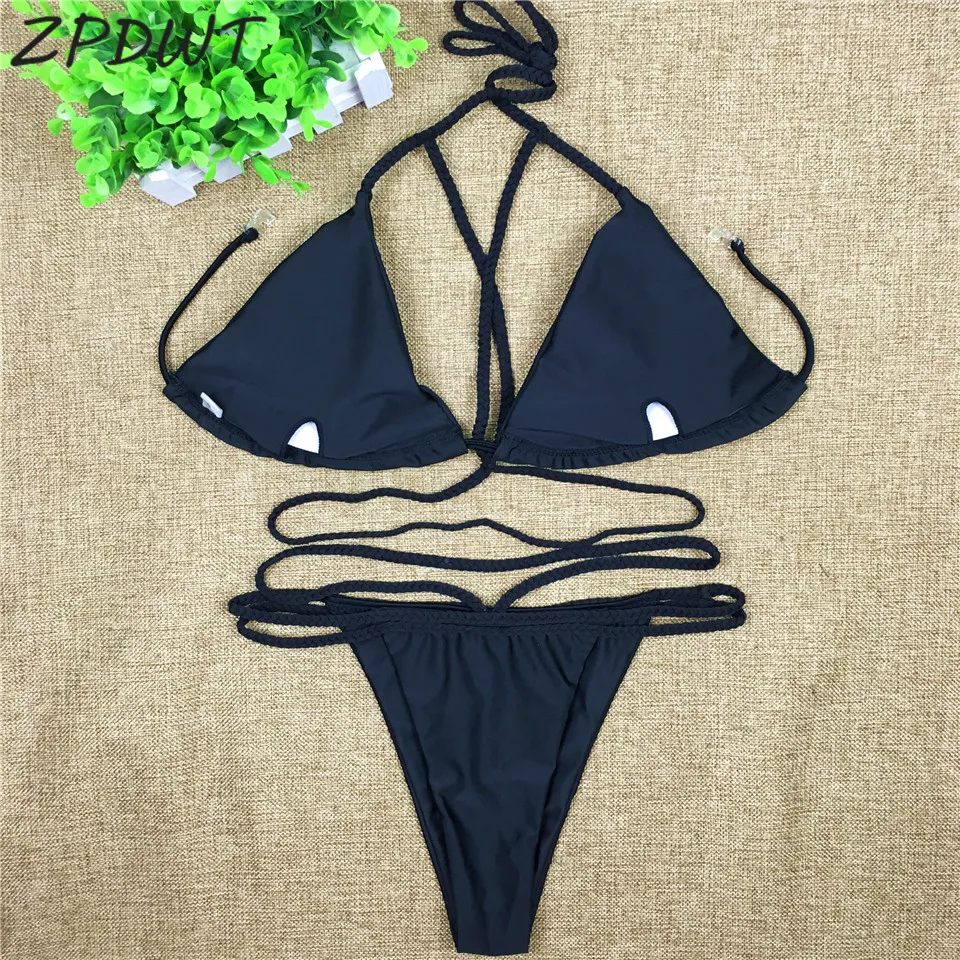 ZPDWT, сексуальное бикини с плетеной веревкой,, купальник для женщин, бразильский бандаж, бикини, набор, купальник, пуш-ап, пляжная одежда, Maillot De Bain