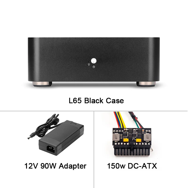 Настольный мини ПК корпус компьютерный корпус алюминиевый сплав HTPC Чехол Высокая Quilty горячая распродажа - Цвет: Black 90W Power