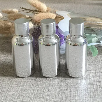 

110pcs 30ml high temperature silver plated refillable empty capsule bottle,glass essential oil bottle, cosmetics subpackage jar