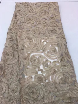 

Tulle French Embroidered Mesh Lace Fabric Flower African Lace Fabric High Quality Guipure Lace for African Wedding