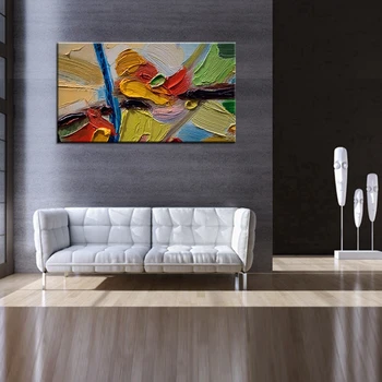 

Colorful Abstract Oil Picture Wet Paint Running for Home Decorations Oil Painting Texture Wall Art Canvas Abstract Customized
