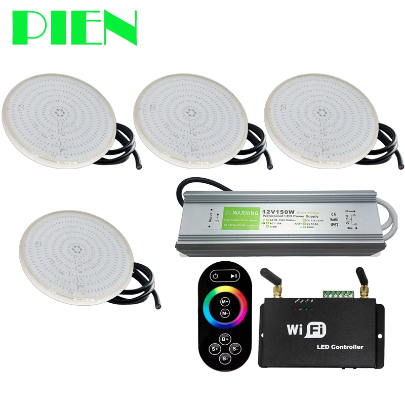 WIFI RGB LED Piscina luces resina llena Par56 subacuática Luz Piscina IP68 12 V 18 W 42 w con RF remoto alimentación 4 piezas WIFI RGB LED Piscina luces resina llena Par56 subacuática Luz Piscina IP68 12 V 18 W 42 w con RF remoto alimentación 4 piezas