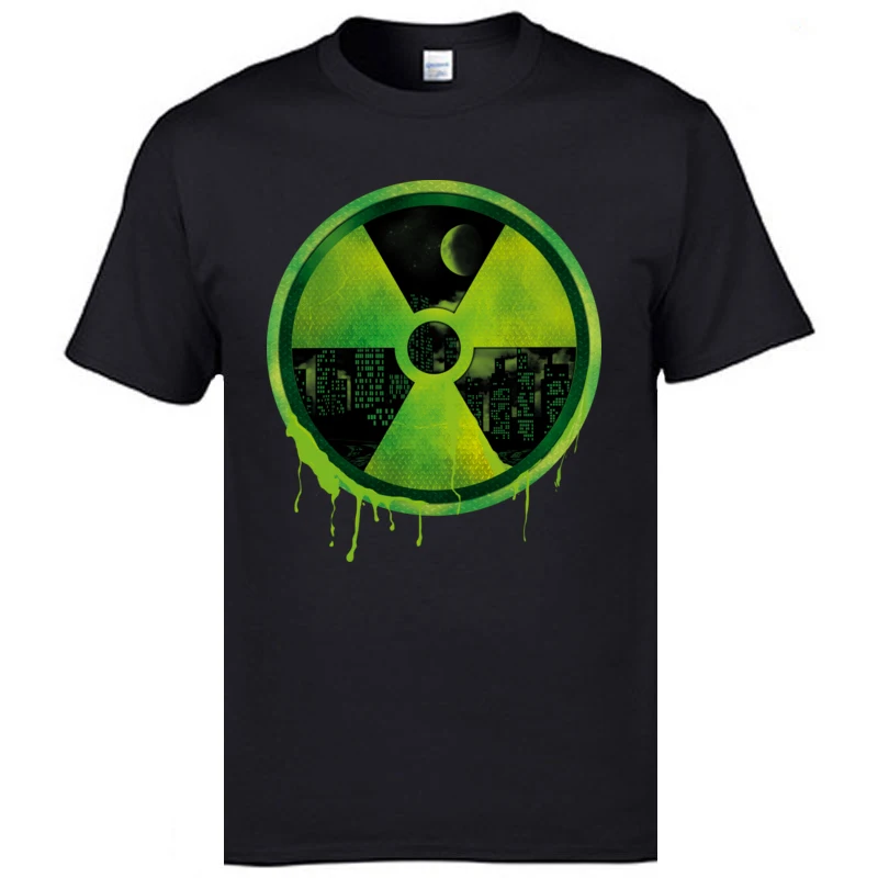 Radioactive T-shirts Plain Short Sleeve Design 100% Cotton O-Neck Man Tops Tees Design Tops Tees Summer/Fall Drop Shipping Radioactive black