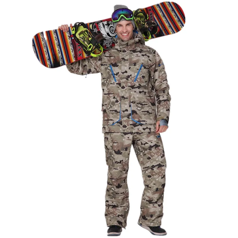 GSOU Снежный бренд, зимний лыжный костюм, Мужская лыжная куртка, брюки, водонепроницаемые комплекты, куртка для сноуборда, штаны, горные лыжные костюмы, зимняя одежда