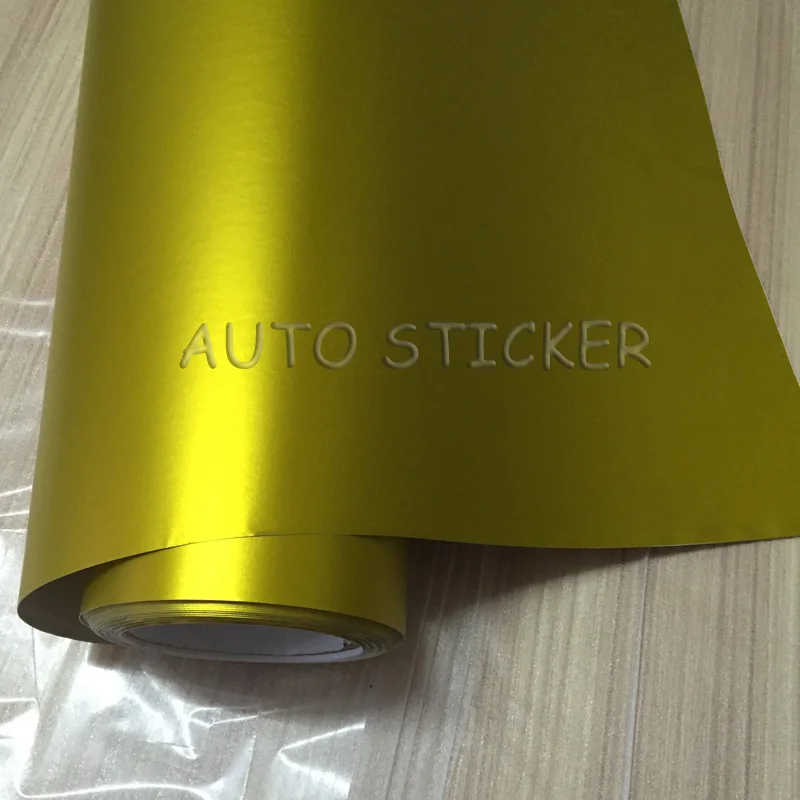 golden matte metallic car wraps car sticker 12