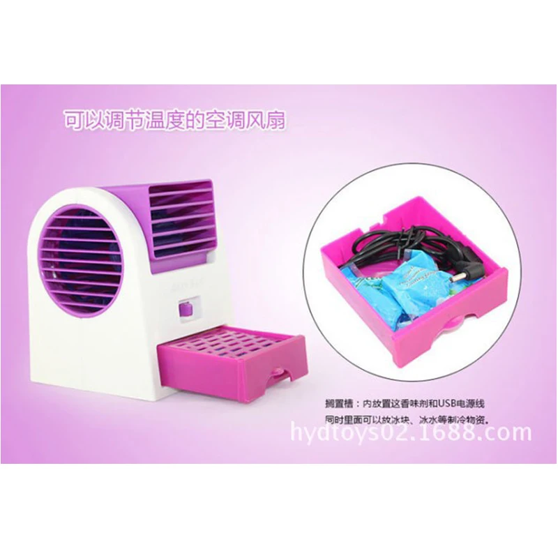 Ventilador Baterías portátiles ventilador sin cuchilla de aire acondicionado ventilador portatil batería abanicos aromaterapia ventilador plástico leque