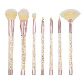 

7Pcs Diamonds Makeup Brush Set Eye Shadow Brush Yellow Hair Cosmetics Blending Brush Tool Orange Orange (Yellow Hair) 1 Set