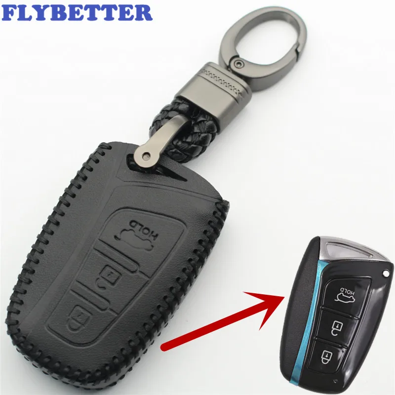 Брелок FLYBETTER из натуральной кожи с 3 кнопками смарт чехол для ключа Hyundai