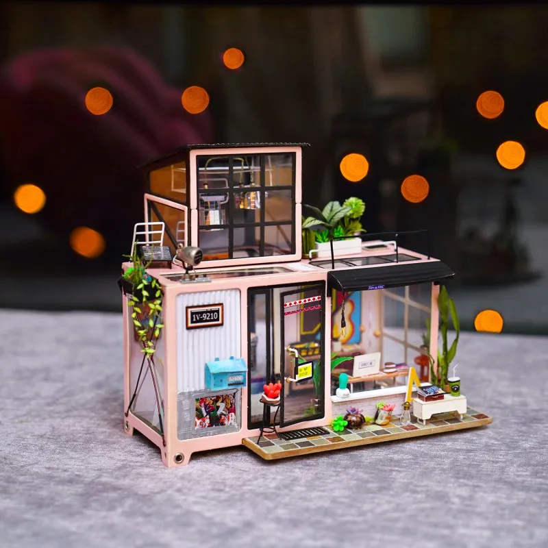 Деревянный DIY 3D кукольный домик музыкальные комнаты кукольный дом мебель миниатюрный кукольный домик Miniaturas мини вилла кукольные домики игрушки для детей