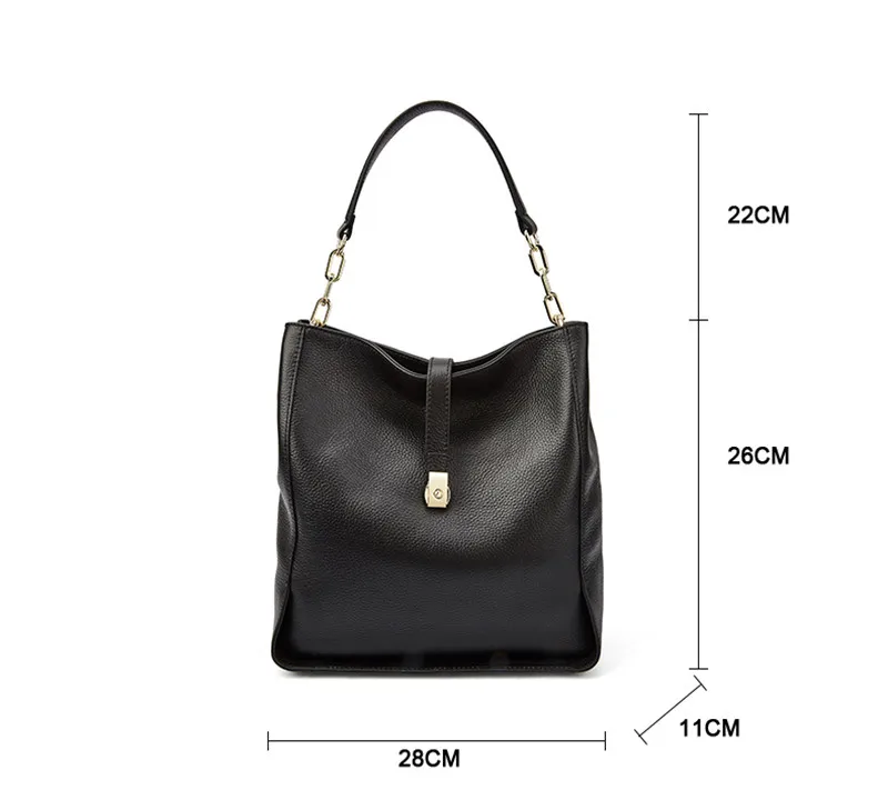 Soft Leather Women's Top-handle Bag Shoulder bag Genuine Leather Ladies Hand Bags Large Black Handbags for Women bolsa