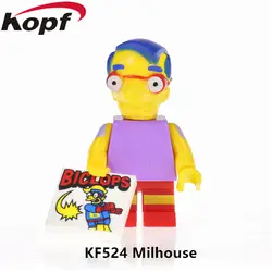 50 шт. серии милхаус цифры Bartman Симпсоны Семья коллекция Барт Гомер модель Нельсон строительные блоки для детей подарок игрушка KF524
