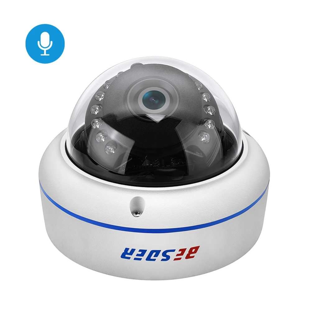 

BESDER H.265 Audio 5MP 3MP 2MP Vandal-Proof IP Camera Infoor Video Dome CCTV Security IP Camera Onvif P2P RTSP Motion Detection