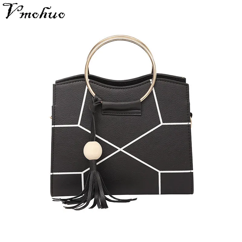 VMOHUO Fashion PU Leather Women Handbags Black Leather Tote Bag Bolsas femininas Tassel Female Crossbody bags Ladies Hand Bag