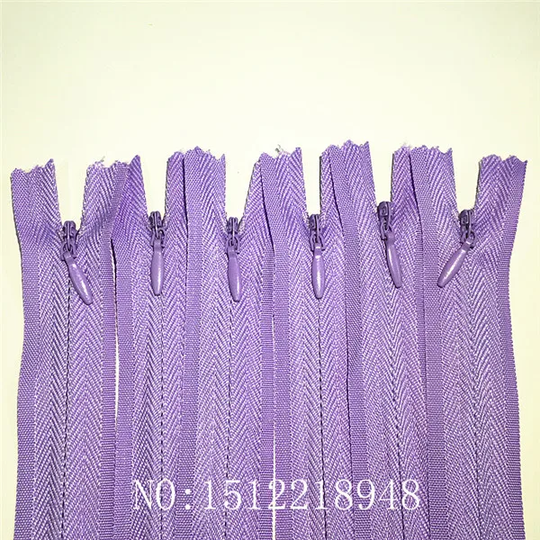 50 шт 3# невидимые закрытые молнии Подушка платье материал для вышивания 20 цветов 16 дюймов(цвет U PICK - Цвет: light purple