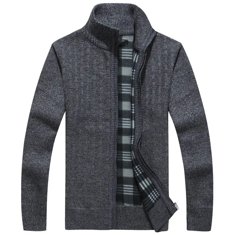 Мужской кардиган вязаный свитер зимний мужской свитер кардиганы Вязанное пальто повседневная мужская одежда Топы XXXL - Цвет: Dark grey