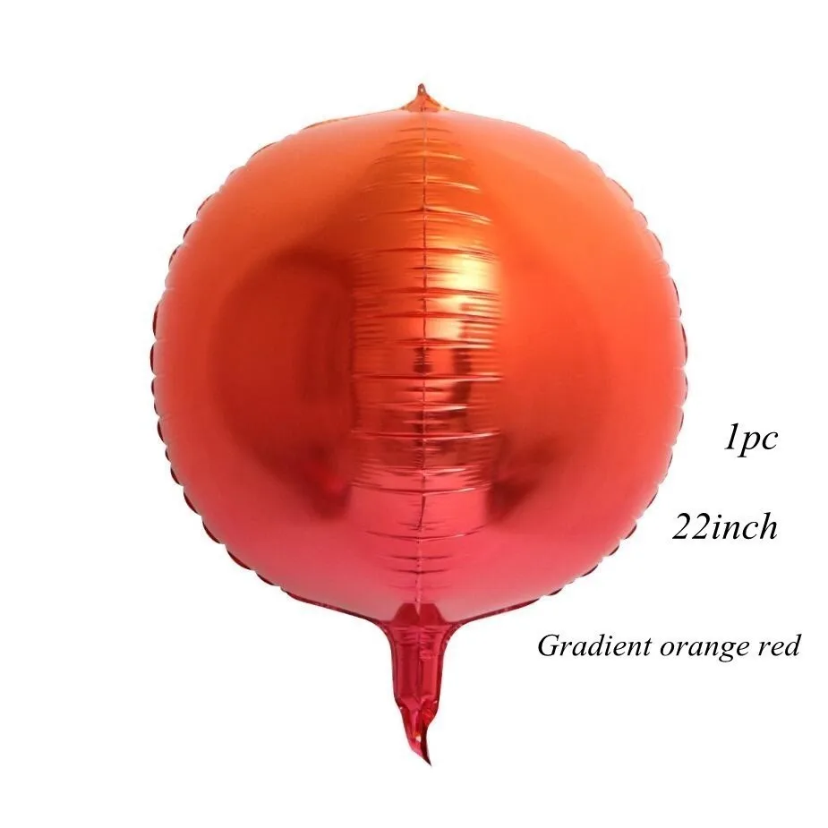 1 шт. 22 дюйма градиентный цвет 4D диско Гелиевый шар Радуга день рождения и свадьба украшения реквизит для фотосессии для детского душа - Цвет: Gradient orange red